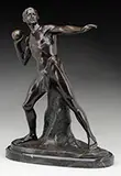 Gottlob Deihle, Shot Put, Bronze Mounted to an oval bevel edge marble base