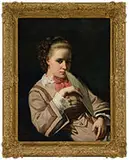 Nico Steffelaar, Elegant Woman with Fan, Oil on canvas