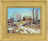Bernard Corey, Stone Wall, Oil on Masonite