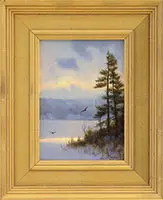 Winter Light by William R. Davis, Oil on Masonite, sold Aug 2017