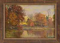 Neponset River, Hyde Park, Massachusetts by John Joseph Enneking, Oil on board, sold Aug 2017
