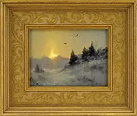 Winter Glow by William R. Davis, Oil on canvas panel, sold Aug 2017