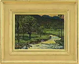John Joseph Enneking, Meandering Stream, Oil on artist board