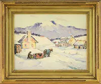 Paul Caron, Hill Farm, Baie St Paul”, 1935, Watercolor on paper