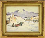 Paul Caron, Hill Farm, Baie St Paul”, 1935, Watercolor on paper