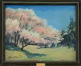 Lamont A. Warner, Apple Blossoms, Oil on canvas