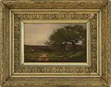 Alfred C. Howland, Landscape with Country Road, Oil on canvas board