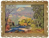 Robert Atwood, Fall Landscape with Stream, Oil on canvas