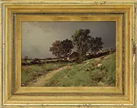 George Washington Nicholson, Pastoral Landscape with Storm Clouds, Oil on canvas