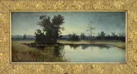 Willis Henry Plummer, Fishermen in a Landscape, Oil on board
