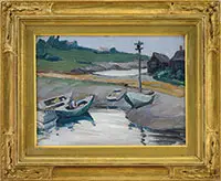 Anne W. Carleton, The Causeway”, Perkins Cove, Oil on board