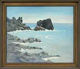 Lamont A. Warner, Rocky Coast, Oil on canvas