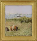 Esther Morton Smith, Harbor View with Trawler and Sailboats, Oil on canvas