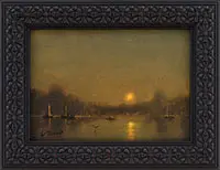 Full Moon by William R. Davis, Oil on canvas panel, sold Aug 2017