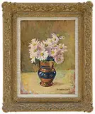 Henry Ernest Schnakenberg, Flowers in a Copper Luster Pitcher, Oil on canvas