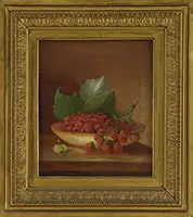 Alessandro Mario, Still Life of a Bowl of Raspberries, Oil on canvas