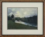 Thomas Aquinas Daly, Bank Willows and Riffle, Watercolor on paper