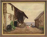 Abbott Fuller Graves, A European Coastal Home, Oil on canvas