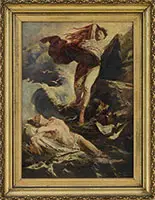 Hero Finding Leander, After Ferdinand Keller by Julius Victor Berger, Oil on canvas, sold Aug 2017