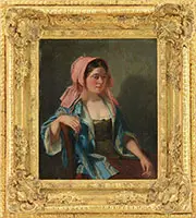 Haynes King, The Pink Bonnet, Oil on canvas