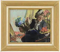 William Henry Dring, The Hat Shop, Pastel on paper