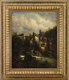 Josef Thoma, Alpine Village with Stream