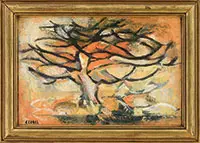 Béla Czóbel, Tree Abstraction, Oil on canvas