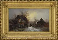 Macdonal, Driving the Sheep Home, Oil on canvas