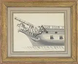 Nicolas Ozanne, Pair of Ship Figureheads, Ink and wash on paper