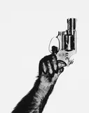 Albert Watson, Monkey with Gun, New York City, 1992, Gelatin silver print