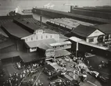 Hoboken Ferry Terminal, Barclay Street, New York by Berenice Abbott, 1935, Gelatin silver print, printed later, sold Oct 2014