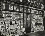 Heyman's Butcher Shop, New York by Berenice Abbott, 1937, Gelatin silver print, printed later, sold Oct 2014