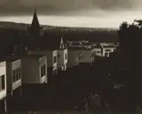 Johan Hagemeyer, Untitled (San Francisco scene with church steeple), 1945, Gelatin silver print