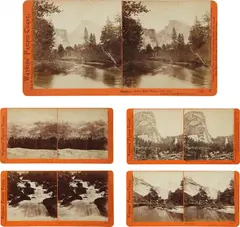Selected Images by Carleton Watkins, circa 1861, Seven albumen print stereographs, each mounted to original card, offered Oct 2014