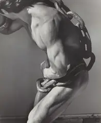 Man with chain, Los Angeles by Herb Ritts, 1985, Gelatin silver print, offered Oct 2014