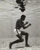 Flip Schulke, Muhammad Ali boxing underwater, 1961, Gelatin silver print, printed 1995