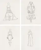 Rochas, Dior, Balenciaga and McQueen from Pictures of Wire by Vik Muniz, 2005, Four gelatin silver print prints, offered Oct 2014
