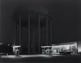George Tice, Petit's Mobil Station and Watertower, Cherry Hill, New Jersey