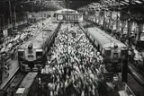 Church Gate Station, Western Railroad Line, Bombay, India by Sebastião Salgado, 1995, Gelatin silver print, printed 2007, sold Oct 2014
