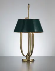 Bouillotte table lamp by Émile-Jacques Ruhlmann, circa 1925, Brass, painted brass, offered Jun 2014