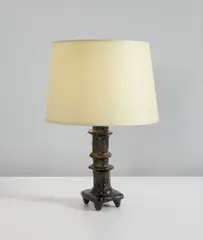"Petit Bougeoir" table lamp by Diego Giacometti, circa 1960, Patinated bronze, paper shade, sold Jun 2014