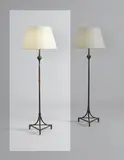 Alberto Giacometti, "Ossicle" floor lamp, designed circa 1936, Patinated bronze, glass diffuser, paper shade