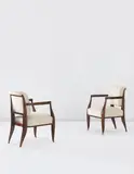 Émile-Jacques Ruhlmann, Pair of "Ledroua" armchairs, model no. 67AR/101NR, designed for the Drouant restaurant, Paris