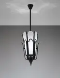 Paolo Buffa, Ceiling light, 1940s, Patinated bronze, opal glass