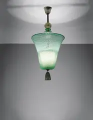 Ceiling light by Seguso, circa 1948, Mezza filigrana glass, glass with gold leaf, brass, sold Jun 2014