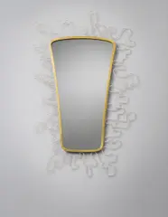 Mirror by Giovanni Ferrabini, 1950s, Mirrored glass, painted metal, brass, sold Jun 2014