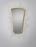 Giovanni Ferrabini, Mirror, 1950s, Mirrored glass, painted metal, brass
