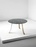 Paolo Buffa, Coffee table, circa 1940s, Verdi Alpi marble, brass