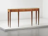 Paolo Buffa, Console, circa 1940, Walnut, marble, brass
