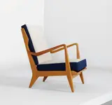 Gio Ponti, Armchair, model no. 516, 1950s, Maple, fabric